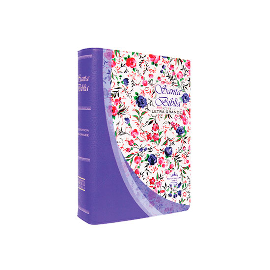 Biblia Reina Valera 1960 – Tapa Vinil Violeta Flores, Concordancia, Letra 10 Puntos