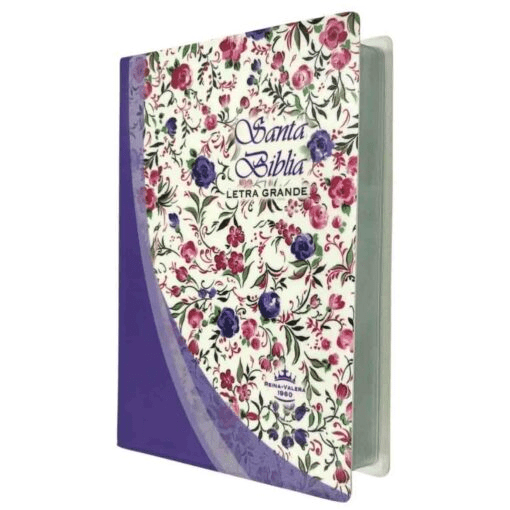 Biblia Reina Valera 1960 – Tapa Vinil Violeta Flores, Concordancia, Letra 10 Puntos