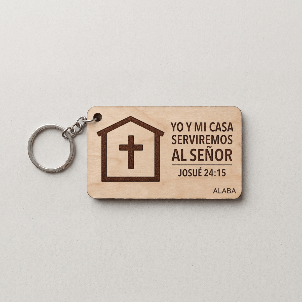 Llavero Rectangular - Yo y mi Casa Serviremos al Señor