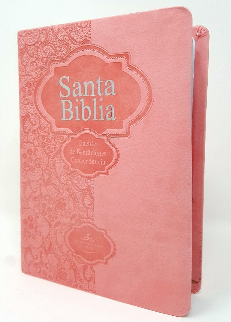 Biblia Letra Mayor Rosa Fuente Bendiciones Reina Valera 1960