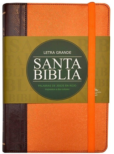 Biblia Grande Letra Grande Piel Naranja Reina Valera 1960