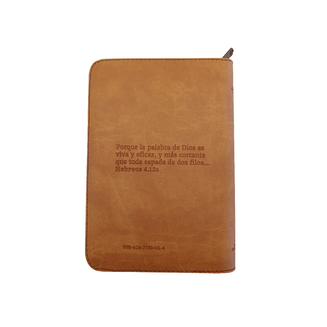 Biblia Reina Valera 1960 letra grande con cierre marron canto dorado