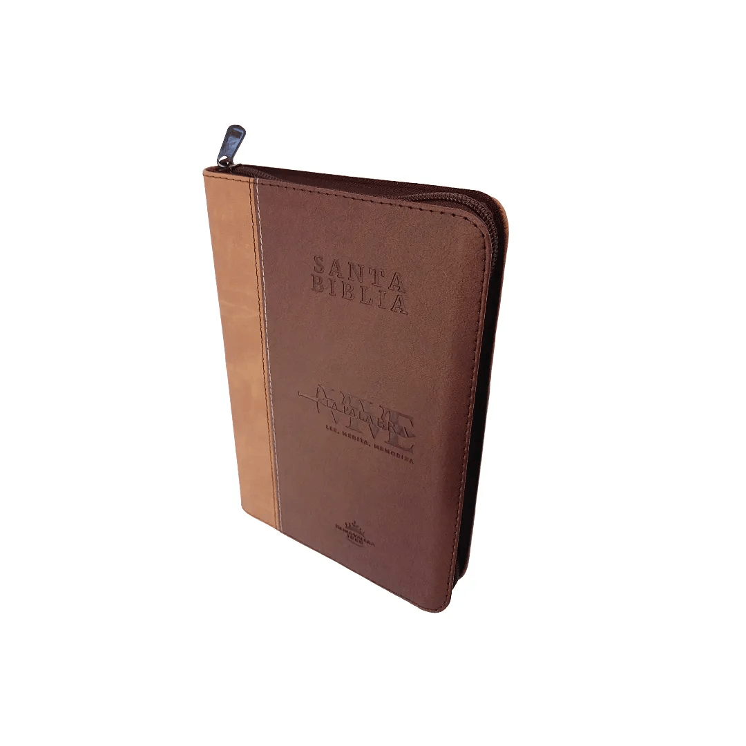 Biblia Reina Valera 1960 letra grande con cierre marron canto dorado