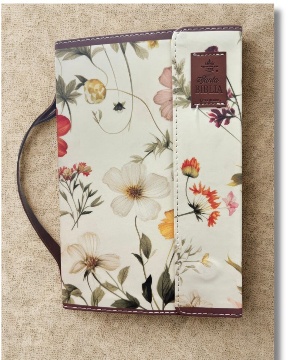 Biblia Reina Valera 1960 Exquisita – Con Concordancia – Letra 11 pts – 14x22 cm – Tapa PU – Flores Otoñales – Con Manija y Broche