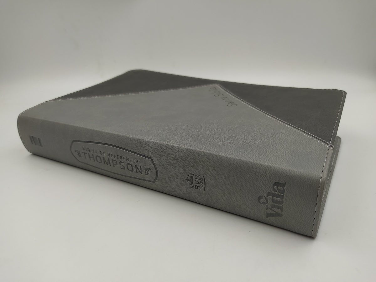 Biblia De Estudio Thompson Referencias Piel Negro Gris