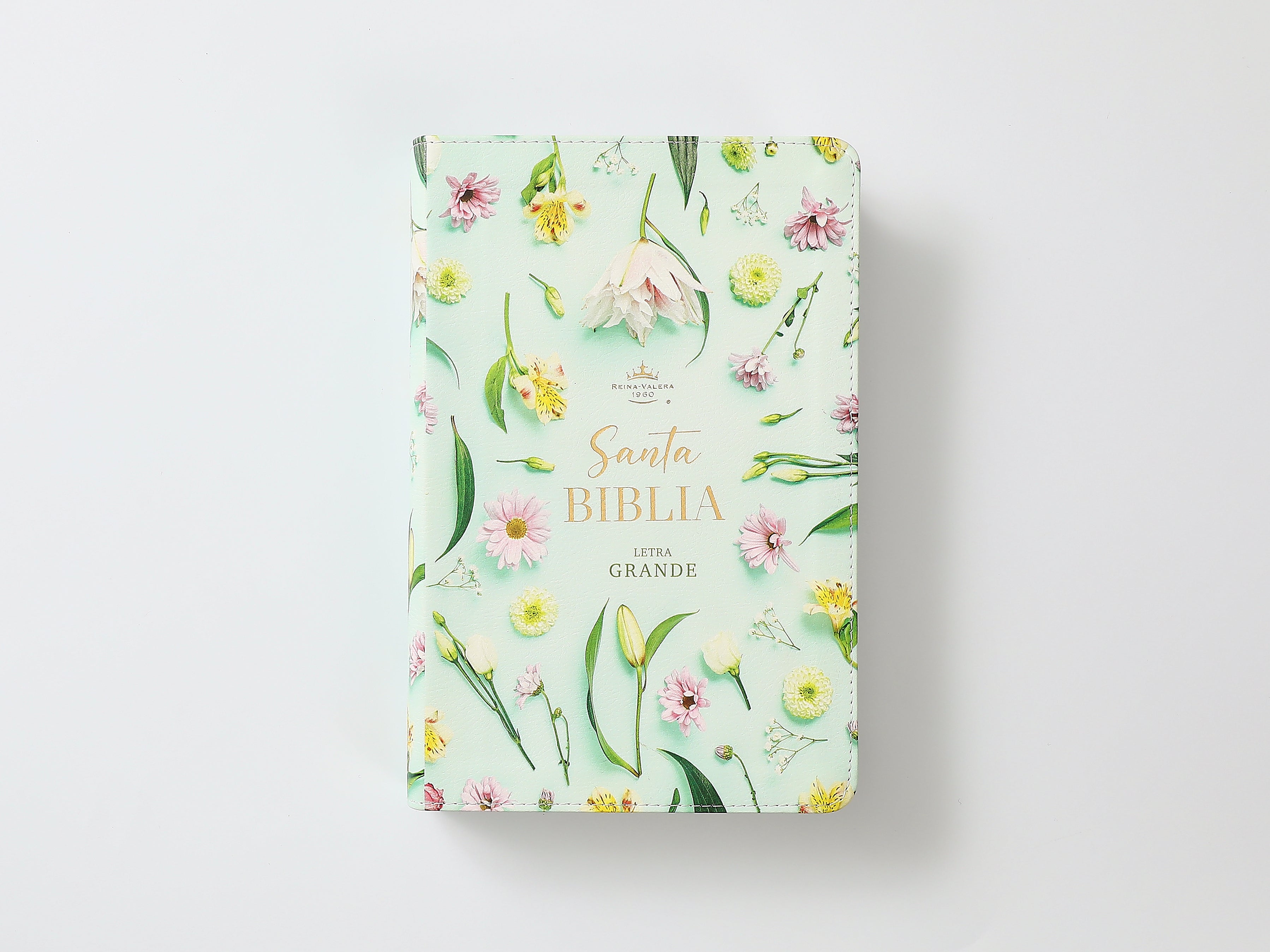 Biblia RVR60 065cti Colección Supreme Turquesa con flores