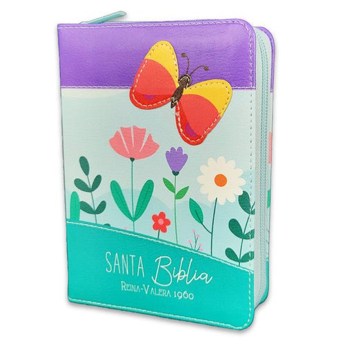 Biblia RVR60 025 cz PJR Primor Lila/azul/turquesa Mariposa