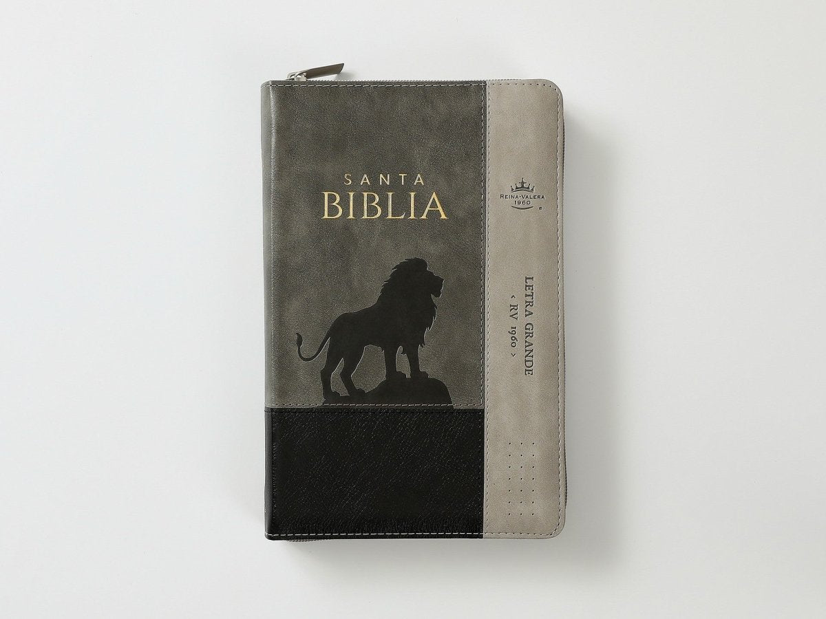 Biblia Rvr60 065Czti Lg Cierre Indice 12P 15 X 23 Inspiracion León Negro/Gris/Gris