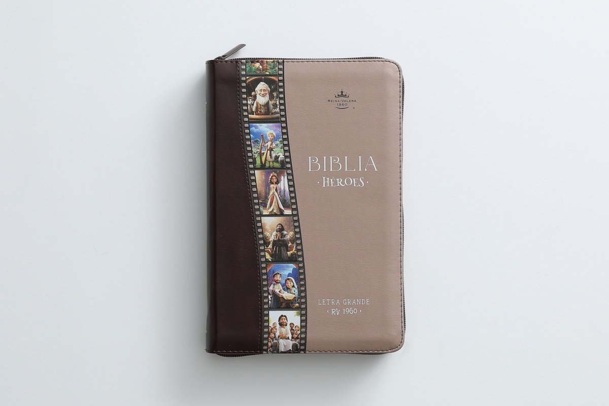 Biblia Reina Valera 1960 065Cz Lg 12P 14X21 Héroes Imitación Piel Café/Café Con Cierre