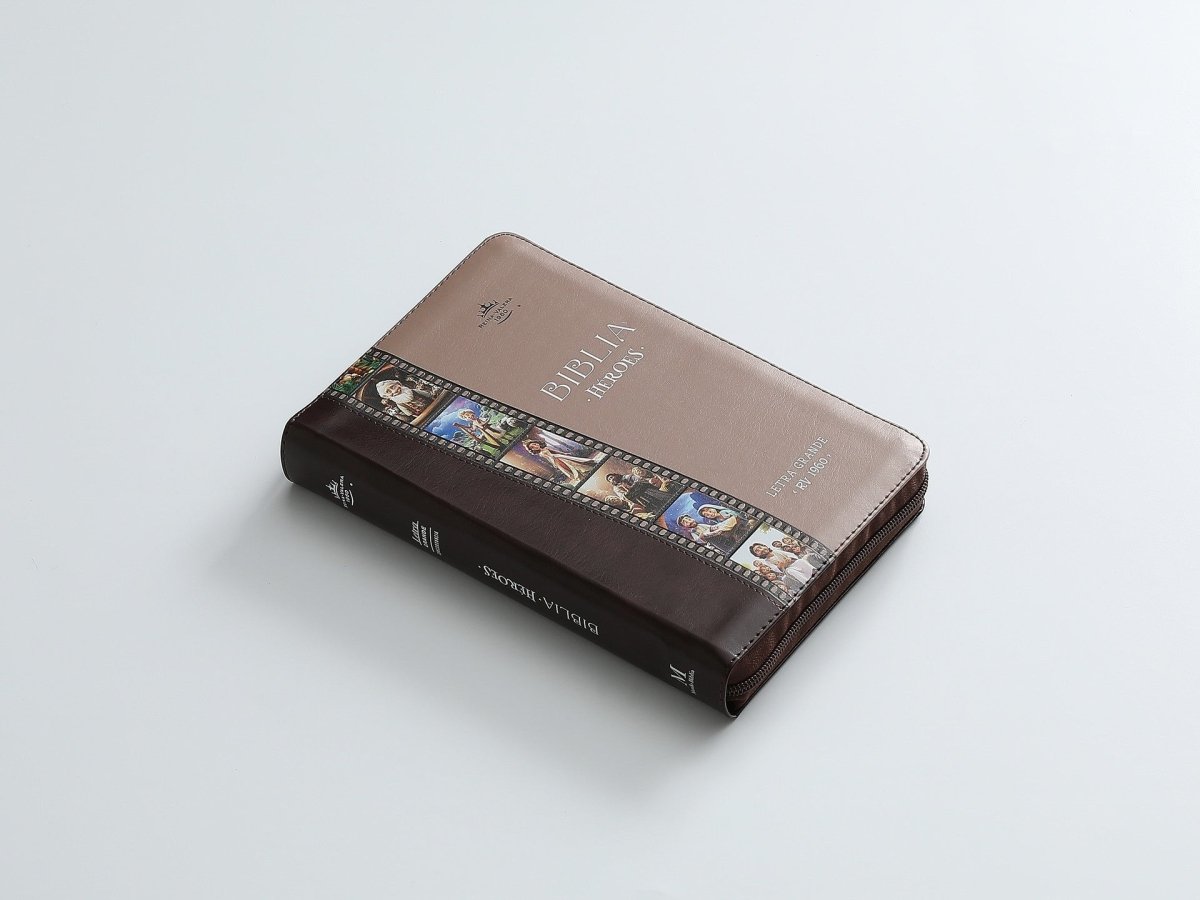 Biblia Reina Valera 1960 065Cz Lg 12P 14X21 Héroes Imitación Piel Café/Café Con Cierre