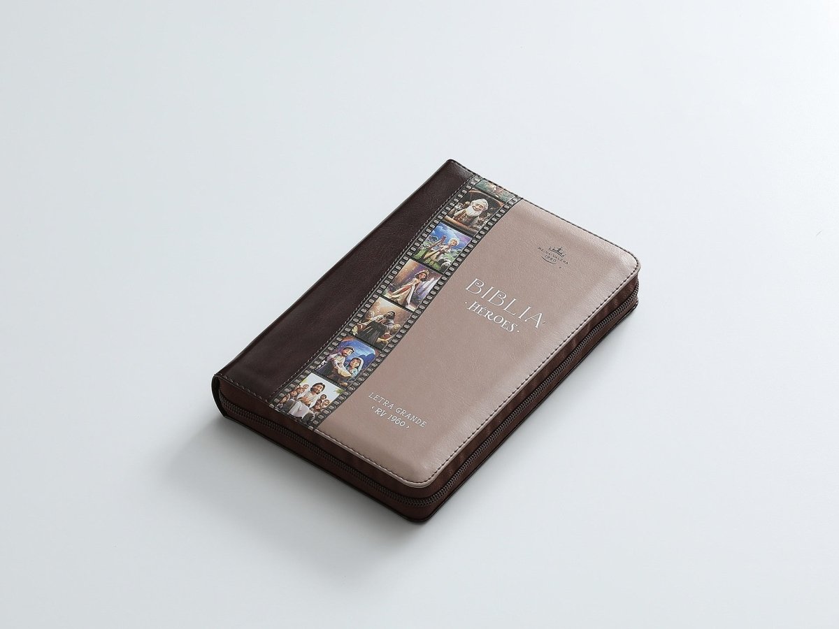 Biblia Reina Valera 1960 065Cz Lg 12P 14X21 Héroes Imitación Piel Café/Café Con Cierre