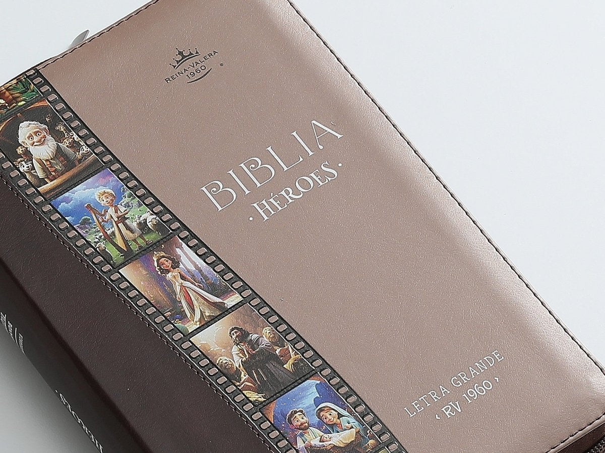 Biblia Reina Valera 1960 065Cz Lg 12P 14X21 Héroes Imitación Piel Café/Café Con Cierre