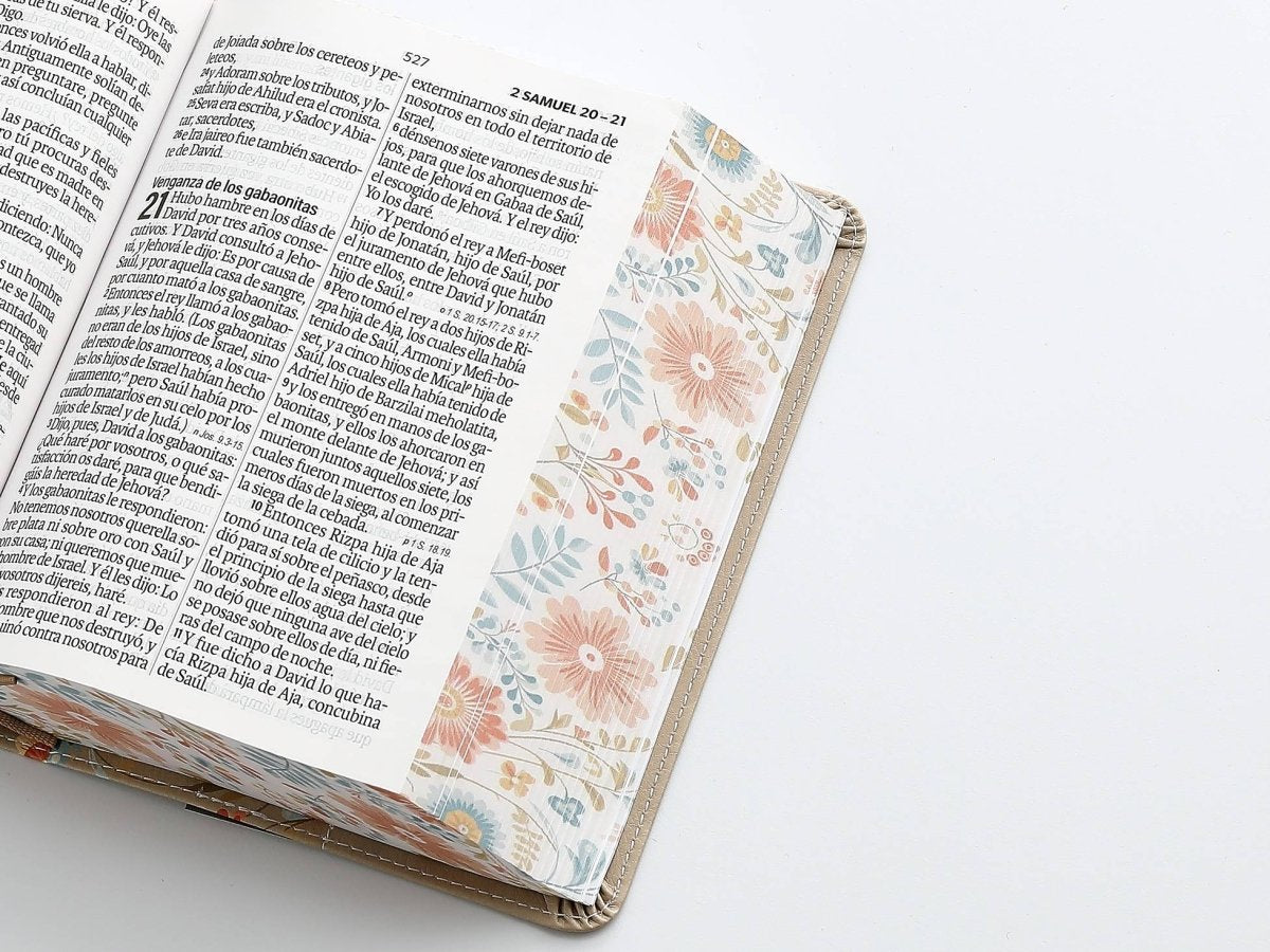 Biblia Reina Valera 1960 045C L 10P 11X16Cm Pjr Cp Flores Crema