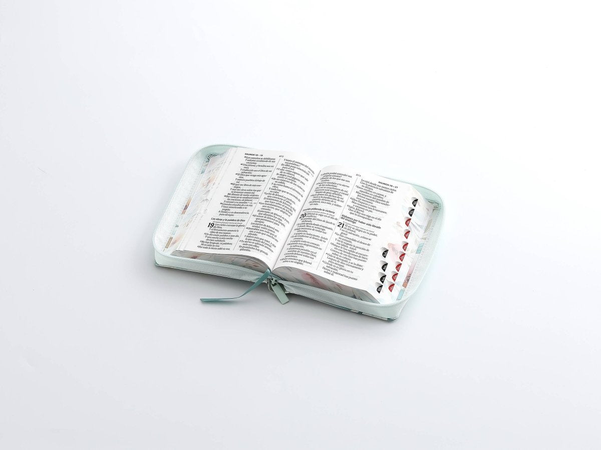 Biblia Reina Valera 1960 045Czti L 10P 11X16Cm Pjr Cp Victoria Flores Sobre Azul