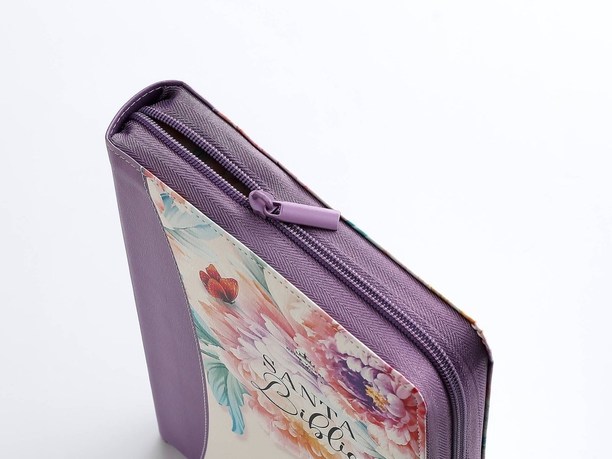 Biblia Reina Valera 1960 – 088 – Con Concordancia – Letra 19 pts – 16x23 cm – Cierre con Índice – Flores Lila