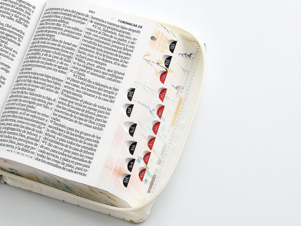 Biblia Reina Valera 1960 045Czti L 10P 11X16Cm Pjr Cp Victoria Flores Sobre Blanco