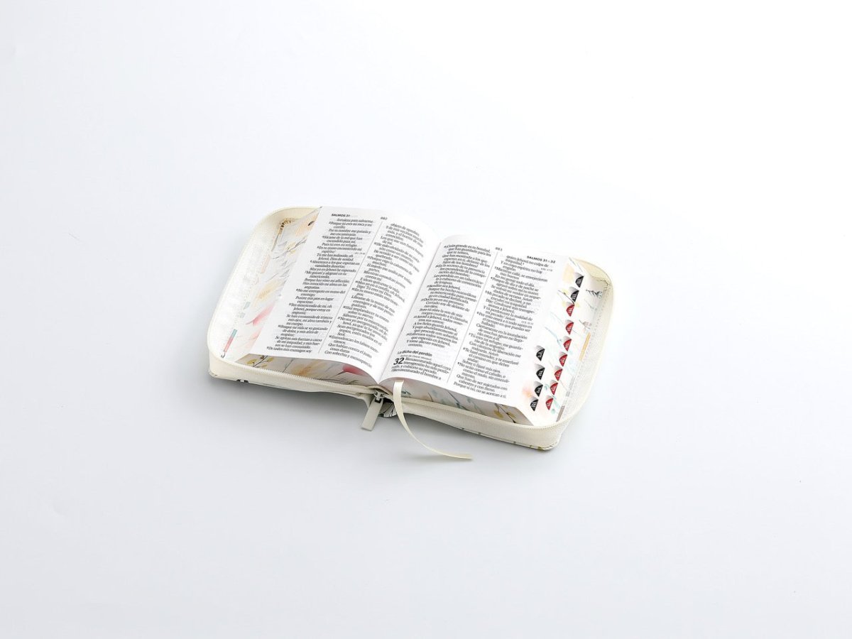 Biblia Reina Valera 1960 045Czti L 10P 11X16Cm Pjr Cp Victoria Flores Sobre Blanco