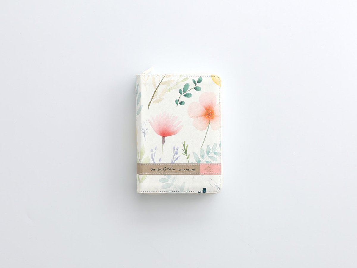 Biblia Reina Valera 1960 045Czti L 10P 11X16Cm Pjr Cp Victoria Flores Sobre Blanco