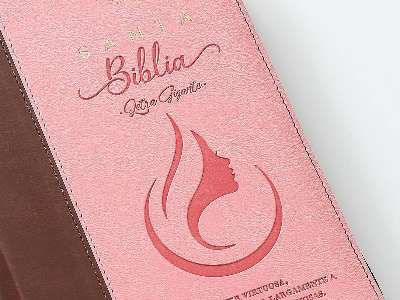 Biblia Reina Valera 1960 – 068 – Con Concordancia – Letra 14 pts – 14x21 cm – Cierre – Rosa/Marrón – Mujer Virtuosa