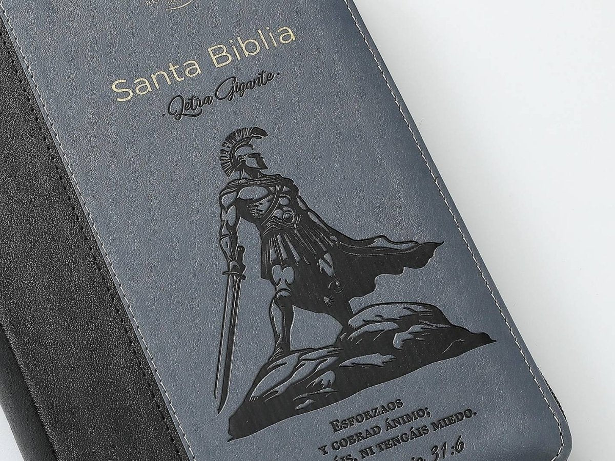 Biblia Reina Valera 1960 – 068 – Con Concordancia – Letra 14 pts – 14x21 cm – Cierre – Gris/Negro – Esforzaos