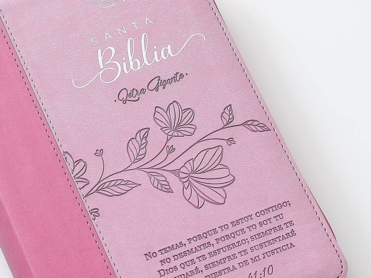 Biblia Reina Valera 1960 – 068 – Con Concordancia – Letra 14 pts – 14x21 cm – Cierre – Rosa – No Temas