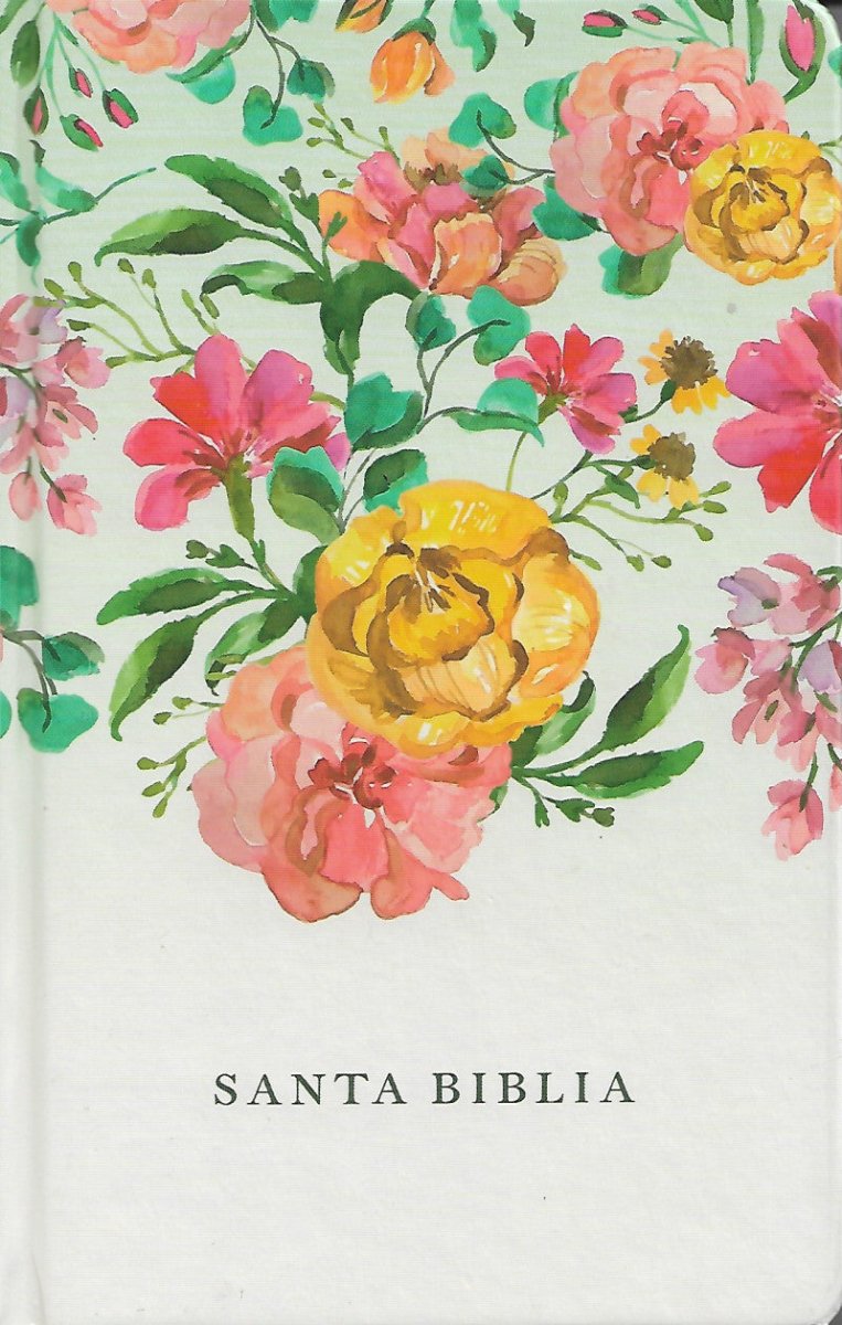Biblia Reina Valera 1960 con Concordancia y Palabras de Jesús en Rojo – Tapa Dura Flores Naranja, Letra 10.5pt, 14x20 cm