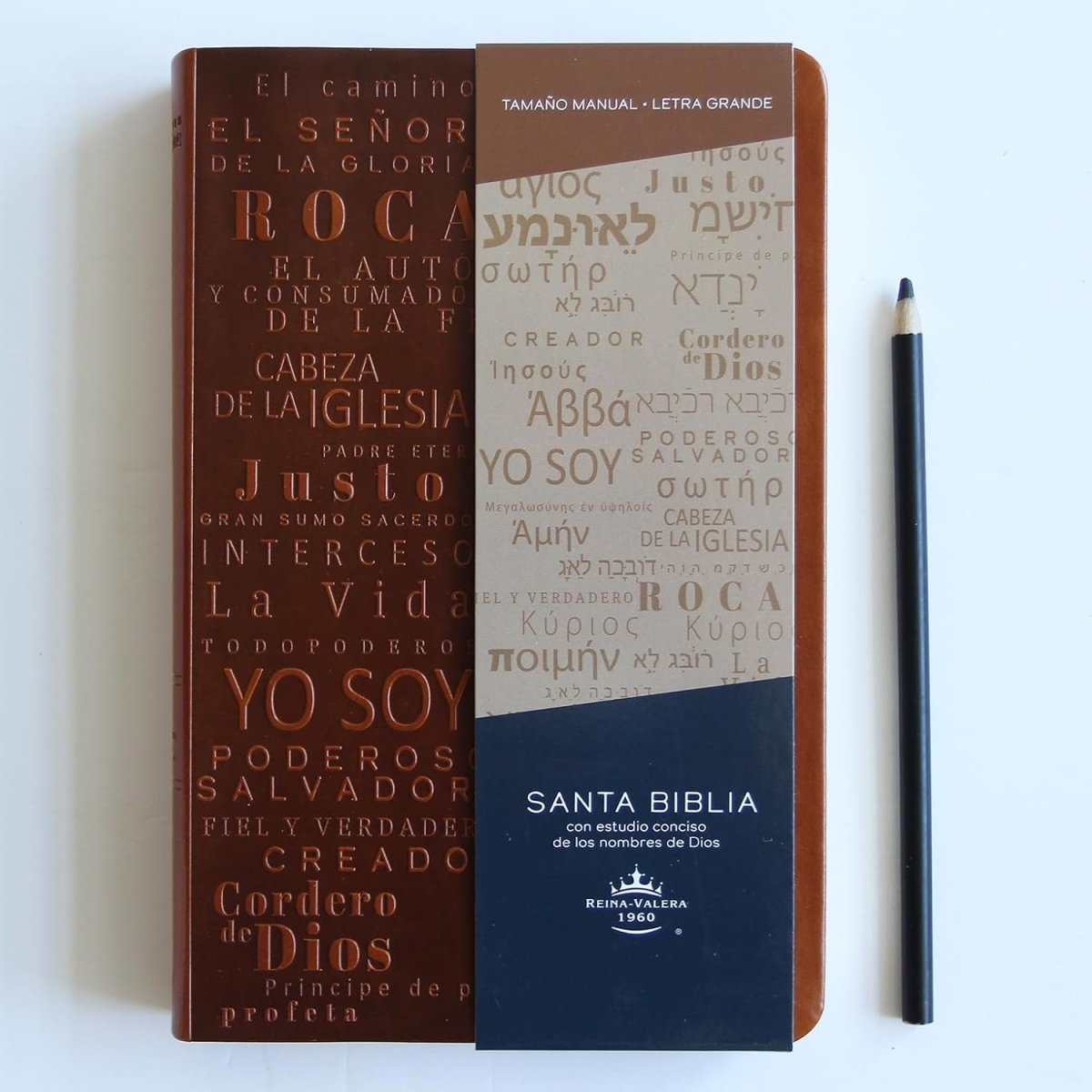 Biblia RVR 1960 Letra 10 Pts 14 X 21 Nombres De Dios Canela