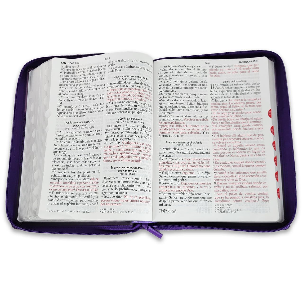 Biblia Reina Valera 1960 – 085 – Con Concordancia – Letra 15 pts – 17x25 cm – Cierre con Índice – Lila/Morado/Negro