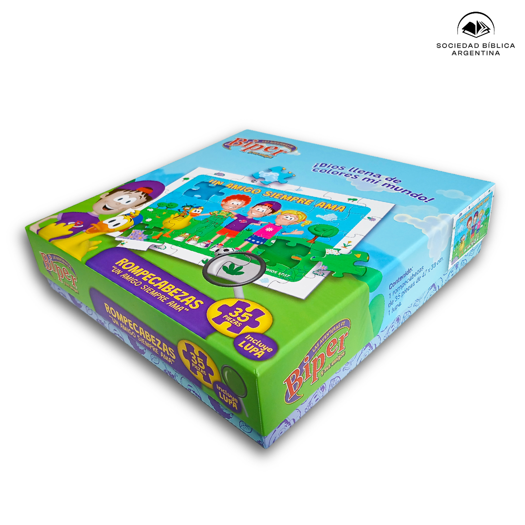 Rompecabezas Infantil Grande 35 Piezas “Un Amigo Siempre Me Ama” – Biper