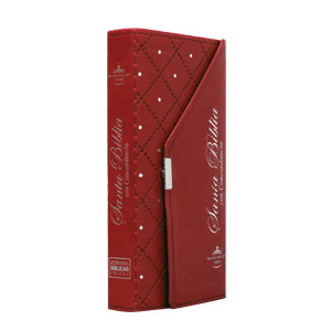 Biblia Reina Valera 1960 – Tapa Imitación Piel Roja Agenda con Broche, con Cierre, Concordancia, 10 x 17 cm, Letra 10 Puntos