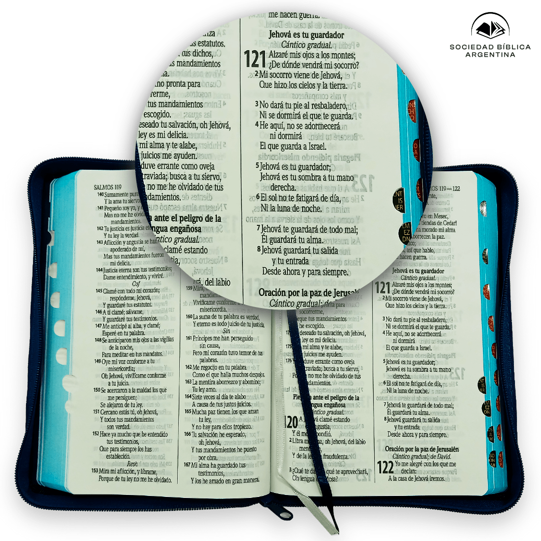 Biblia RVR1960 Jeans Azul con Cierre