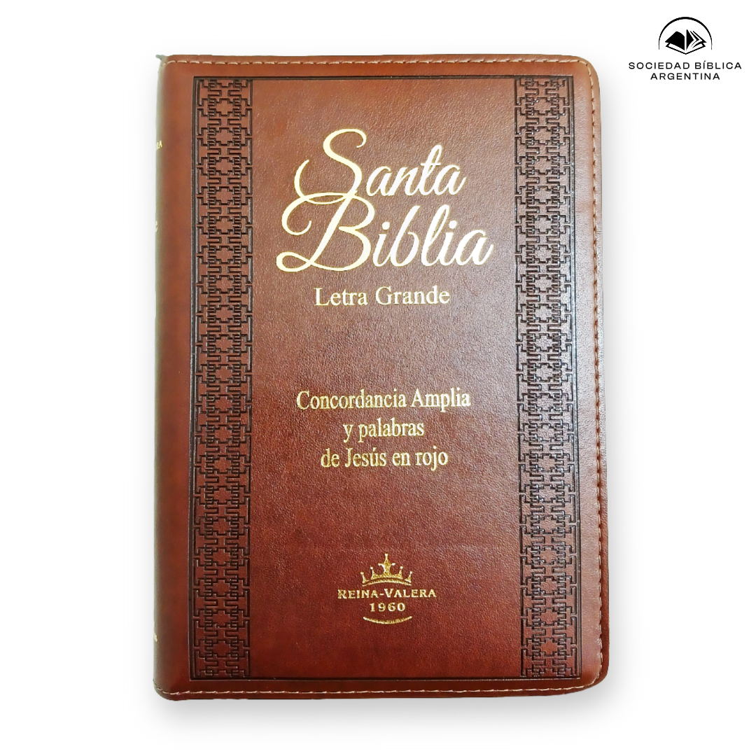 Biblia Reina Valera 1960 Letra Grande Cierre Indice ConcordanciaCanto Dorado Tapa Pu Marrón