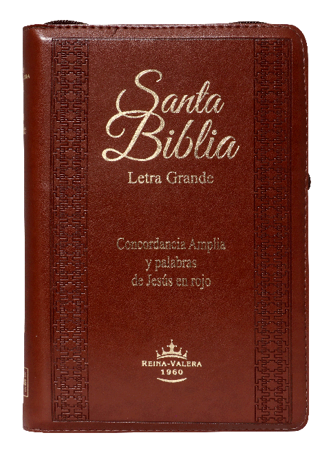 Biblia Reina Valera 1960 Letra Grande Cierre Indice ConcordanciaCanto Dorado Tapa Pu Marrón