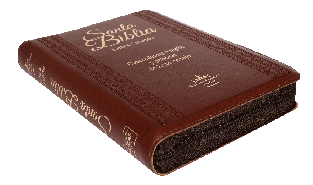 Biblia Reina Valera 1960 Letra Grande Cierre Indice ConcordanciaCanto Dorado Tapa Pu Marrón