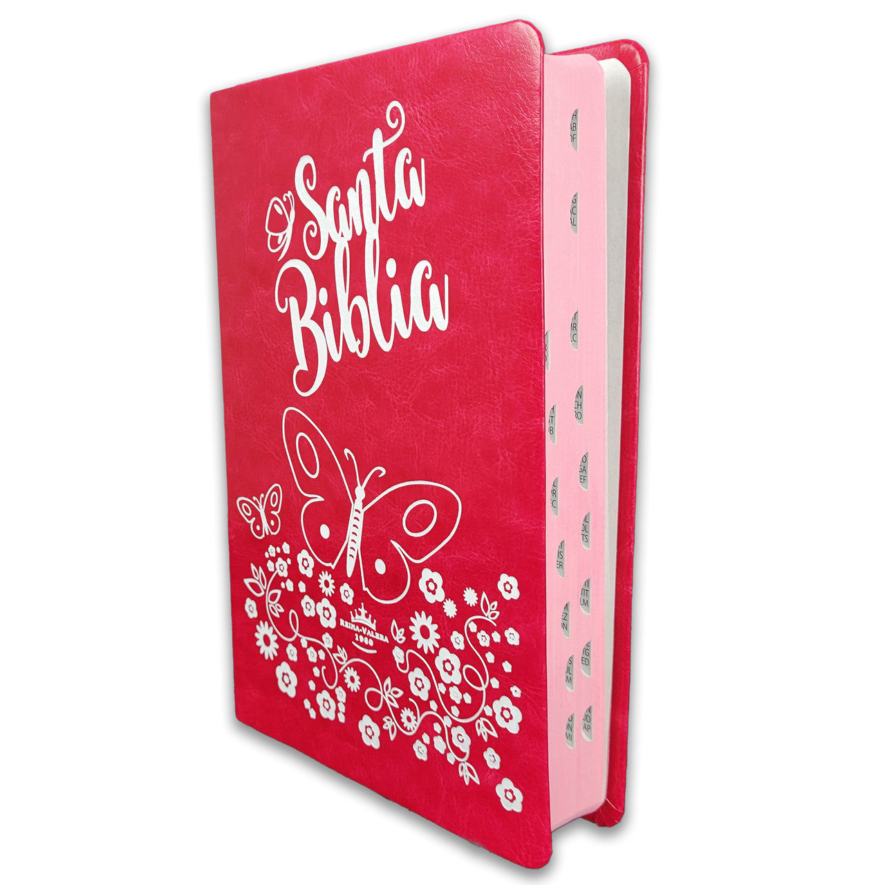 Biblia Reina Valera 1960 · Letra Grande · Concordancia corta · Tapa sintética rosa con índice