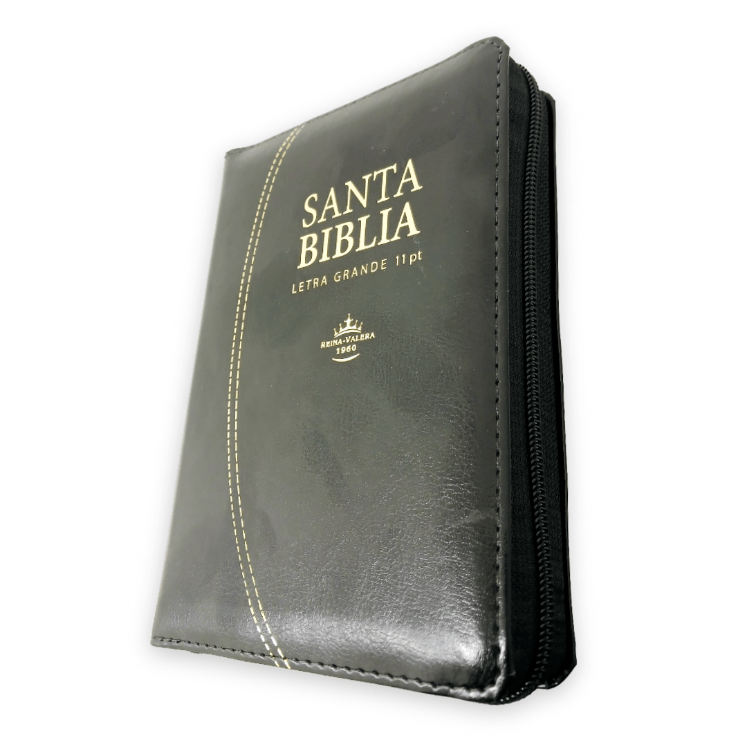 Biblia Reina Valera 1960 Letra Mayor 11 puntos Cierre Indice Tapa Pu Negro