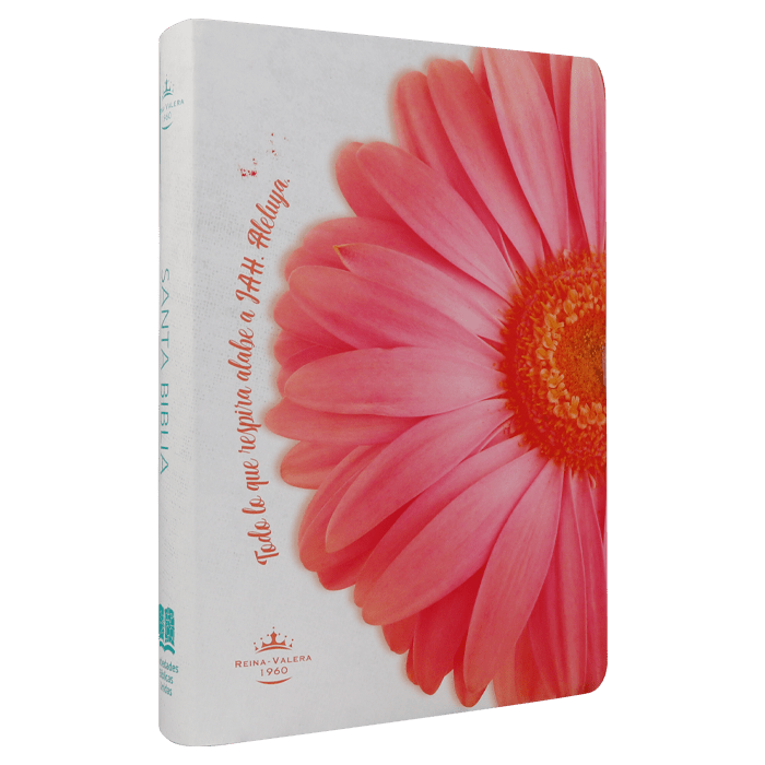 Biblia Reina Valera 1960 Letra Grande Petalos Rosas Flexible