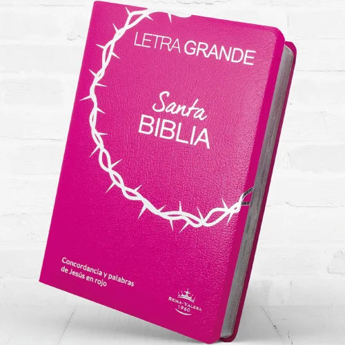 Biblia Reina Valera 1960 Letra Grande 12 Puntos 20.5 x 14 PJR Covertex Rosa