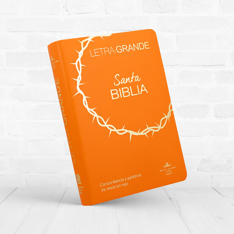 Biblia Reina Valera 1960 Letra Grande 12 puntos 20.5 x 14 PJR Covertex Naranja