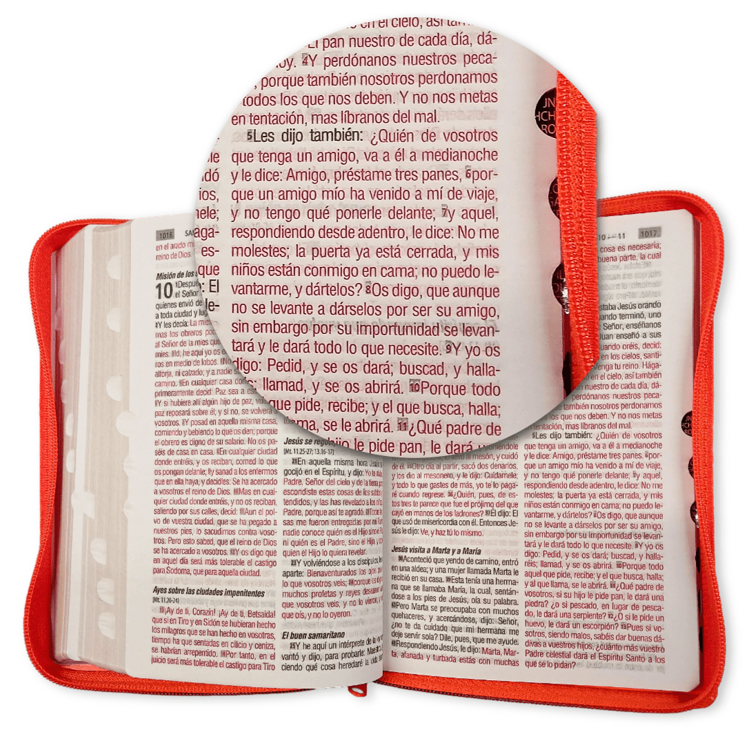 Biblia Reina Valera 1960 Letra 12p PJR cierre índice Covertex Naranja