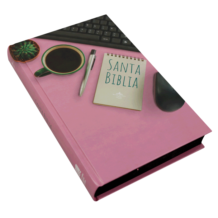 Biblia Reina Valera 1960 Misionera Tapa Dura Rosa palabras de Jesús en rojo