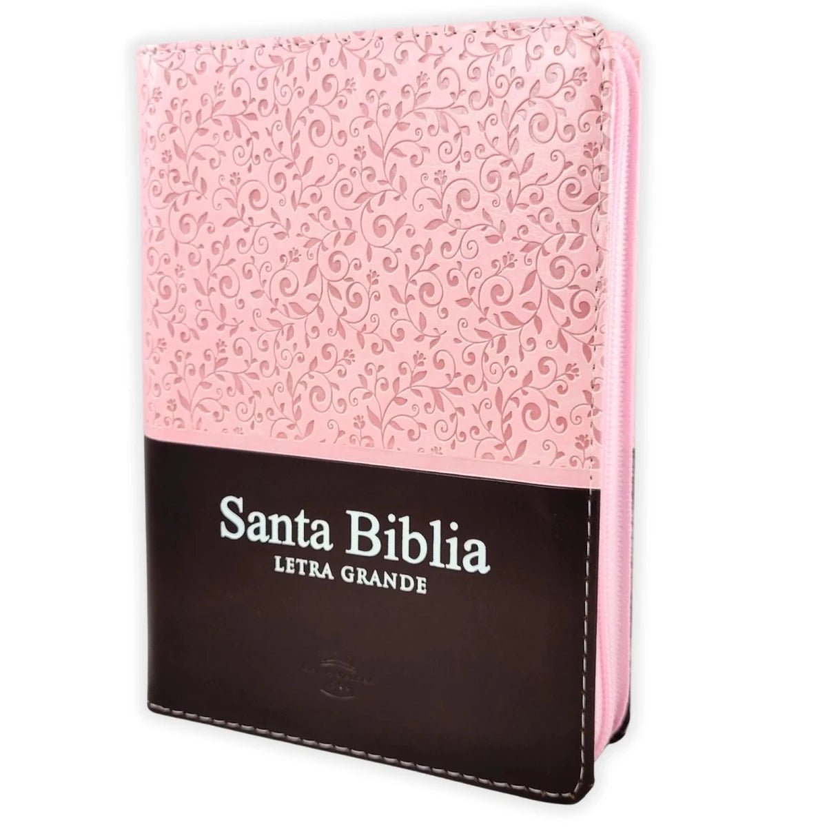 Biblia Reina Valera 1960 – Tapa Imitación Piel Rosa Bitono Canto Floreado, con Cierre, Concordancia, Palabras de Jesús en Rojo, con Índice, 13 x 18 cm, Letra 11 Puntos