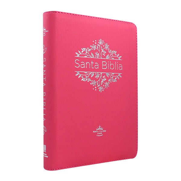 Biblia Reina Valera 1960 – Tapa Imitación Piel Rosa, con Cierre, Palabras de Jesús en Rojo, 14 x 21 cm, Letra 12 Puntos