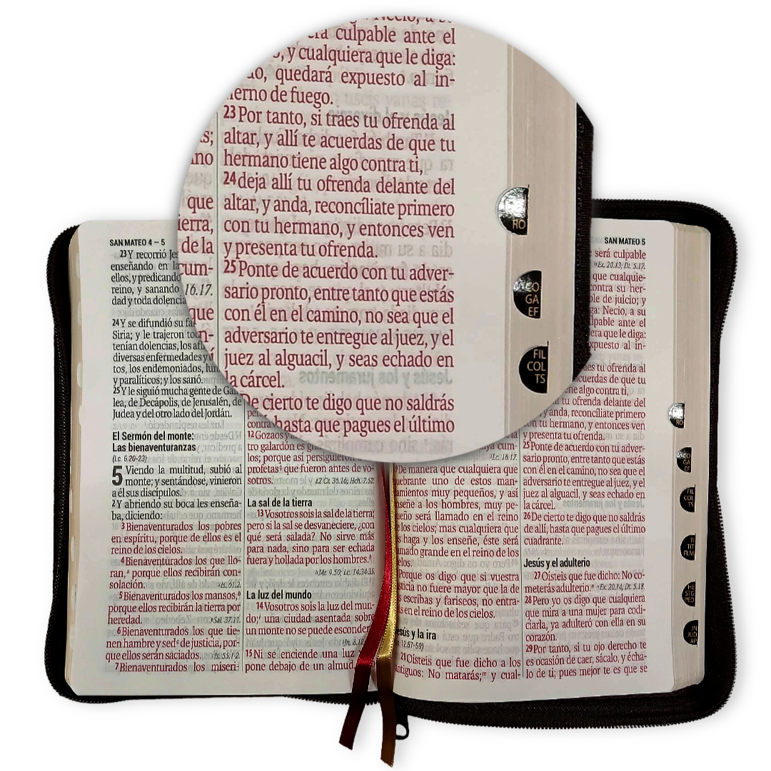 Biblia RVR 1960 vino, Letra 14 pts, concordancia, PJR, Índice, 22x15 cm