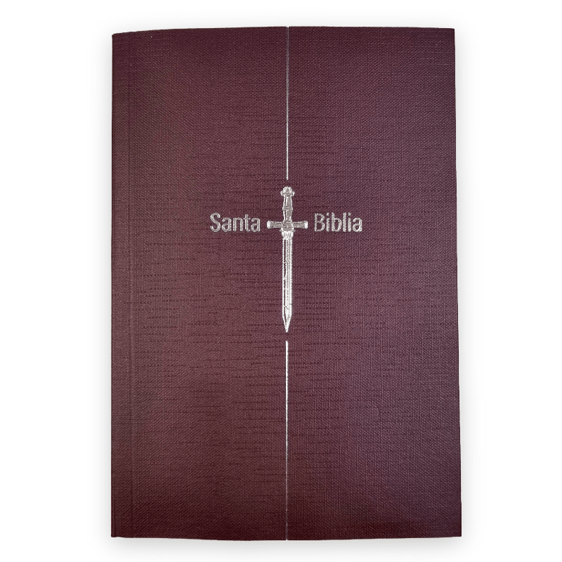 Biblia Reina Valera 1960 – Tapa Vinilo Vino Canto Blanco, Concordancia, Palabras de Jesús en Rojo, 14 x 20 cm, Letra 12 Puntos
