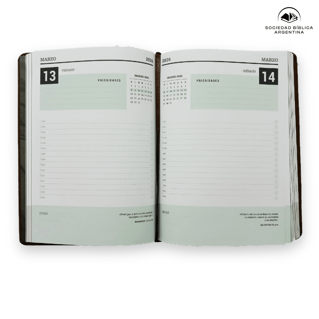 Agenda 2026 Hombres – Tapa PU – Café