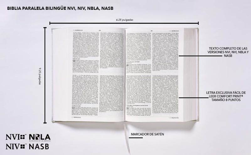 Biblia Paralela Bilingue NVI/ NBLA Tapa Dura