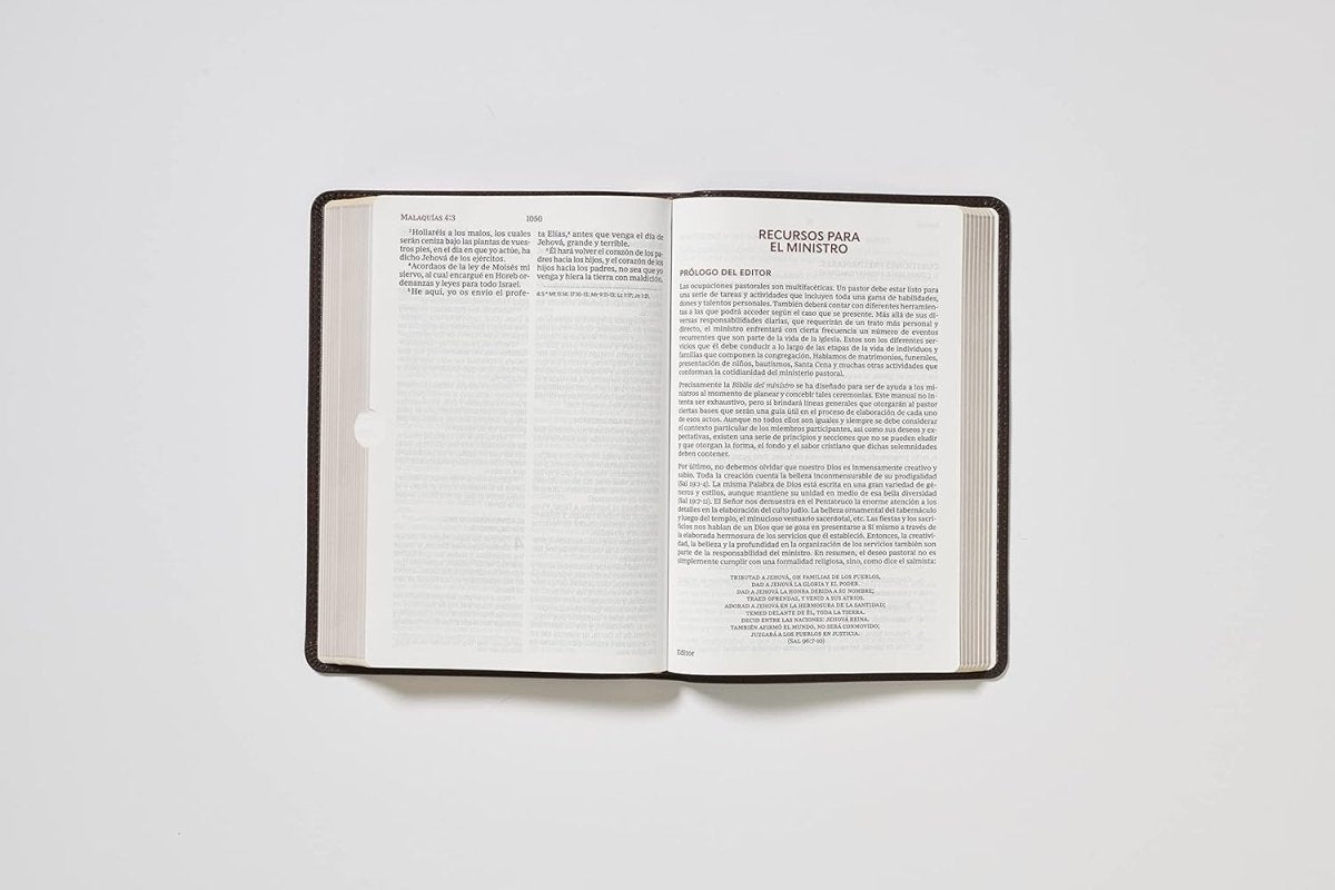 Rvr60, Biblia Del Ministro, Letra Gigante, Leathersoft, Café, Palabras De Jesús En Rojo