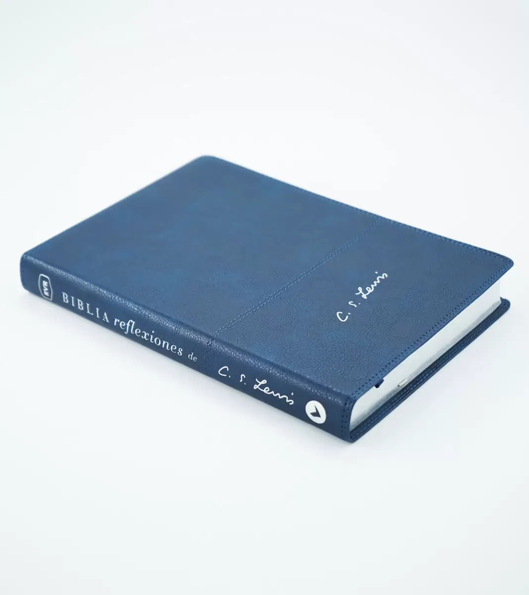 Biblia de Estudio Reina Valera 1960 Biblia Reflexiones De C. S. Lewis  Interior A Dos Colores Azul Marino