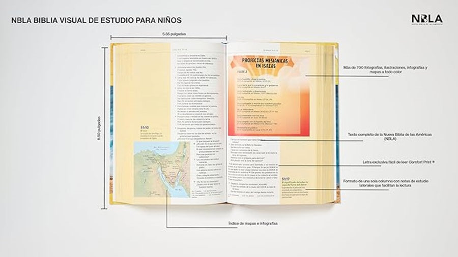 Biblia nueva Biblia de las Americas Visual de Estudio Para Niños Tapa Dura Explora